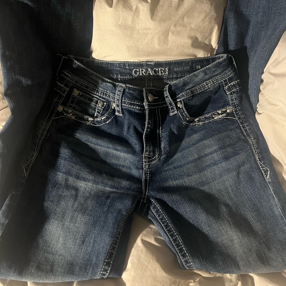 Size 26 Blue Bootcut Grace in La Horseshoe